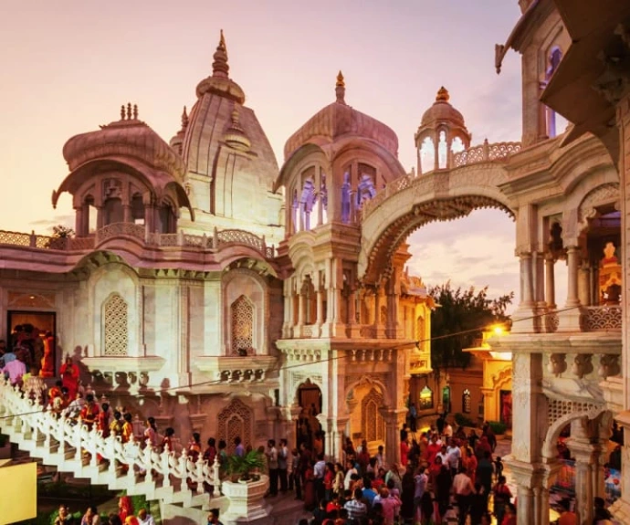 this is ISKCON Temple in vrindavan very famous